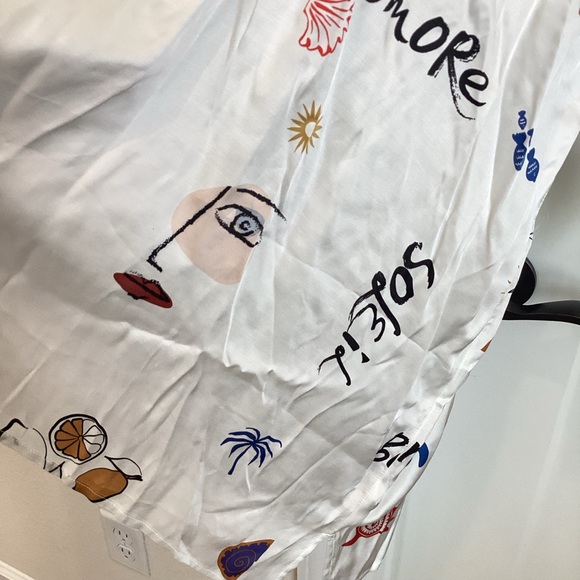 ❌Sold - 🇪🇸🌴☀️ Anthropologie Long-Sleeve Printed Mini Shirt Dress Corey Lynn - Picture 9 of 13